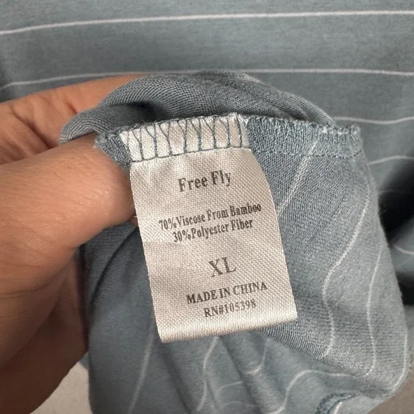 Free Fly Dress Womens XL Gray Stripe Dockside Stretch Active Outdoor Coastal - Picture 7 of 12